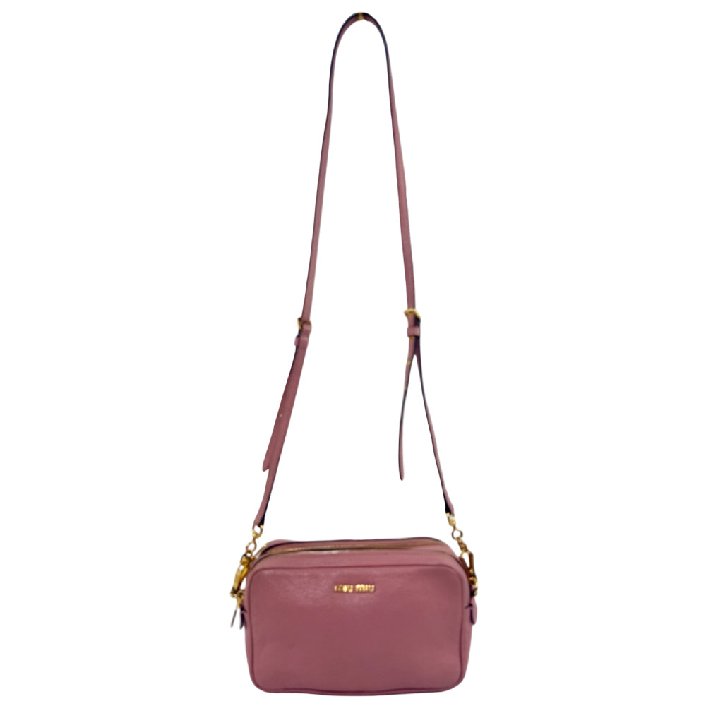 MIU MIU Pink Leather Shoulder Crossbody Bag LHQ1080