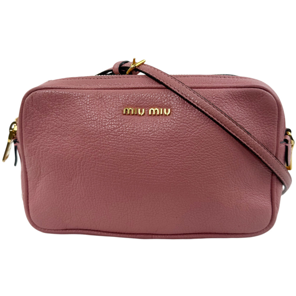 MIU MIU Pink Leather Shoulder Crossbody Bag LHQ1080