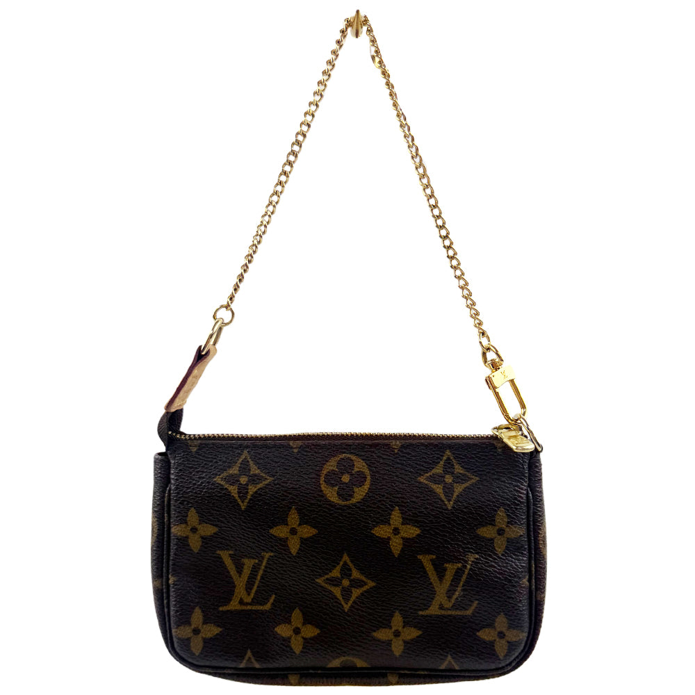 LOUIS VUITTON Monogram Mini Pochette HandBag LHQ1084