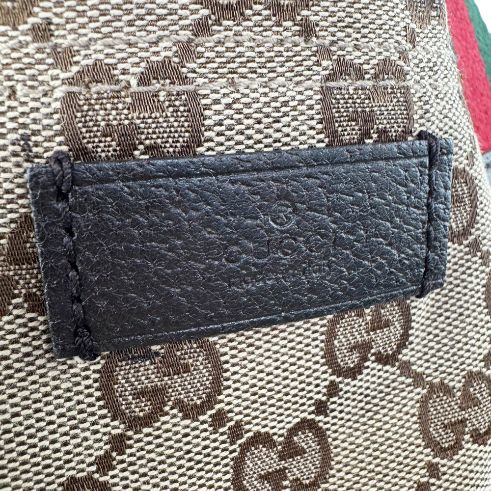 GUCCI GG Canvas Sherry Line Tote Shoulder Bag LHQ1086