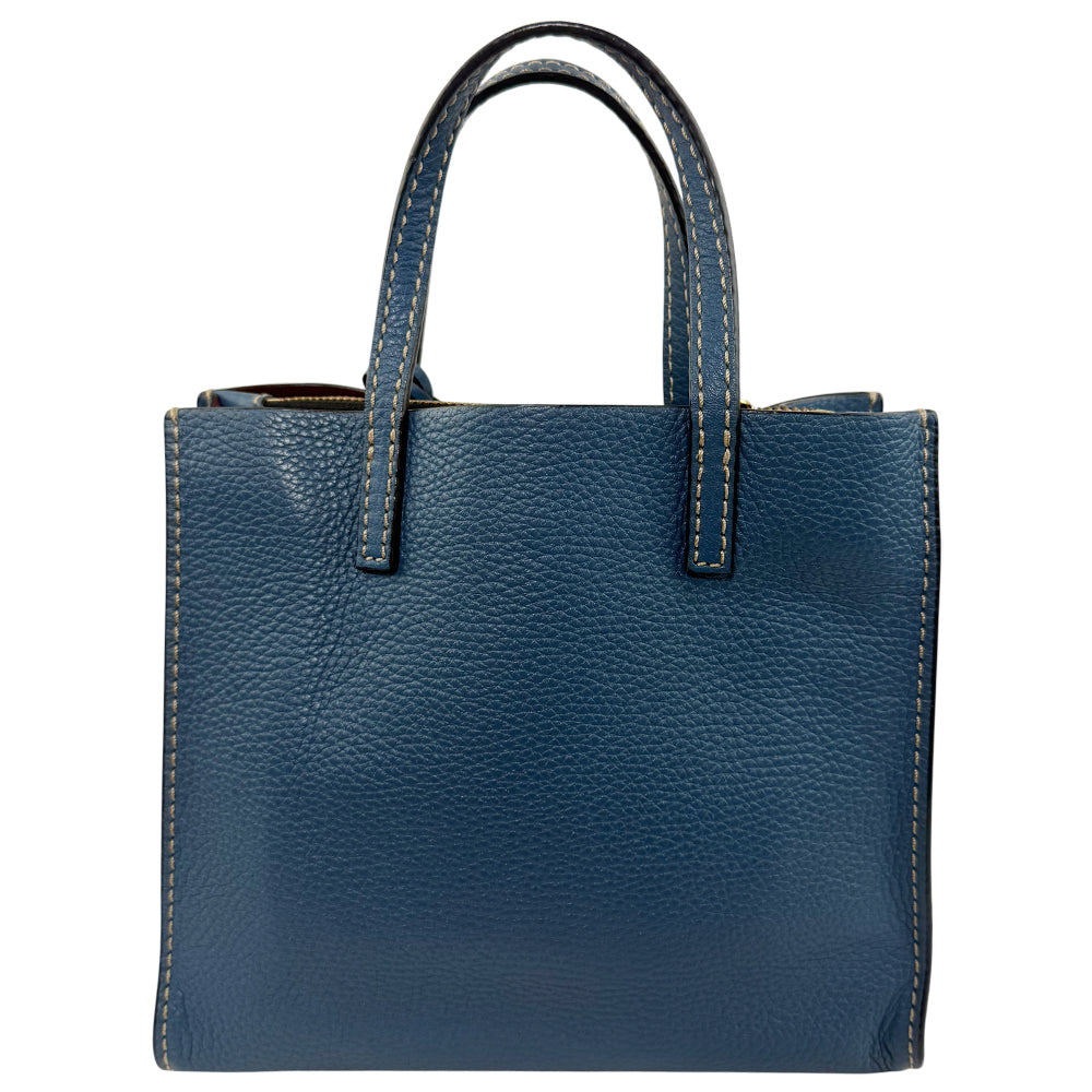 MARC JACOBS The Grind Mini Blue Tote Bag In LHQ1093