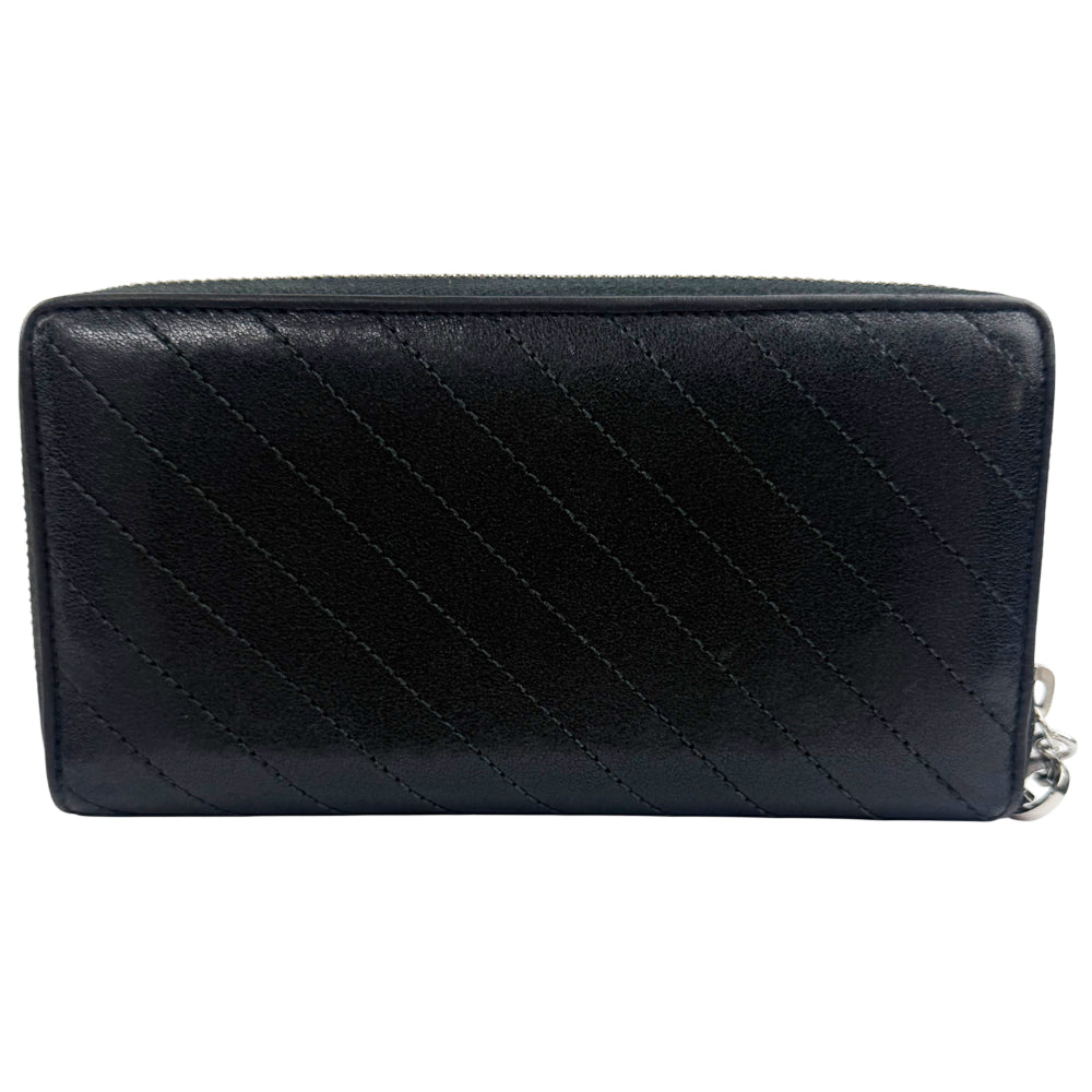 GUCCI Soho Zip around Black Leather Purse Wallet LHQ1094