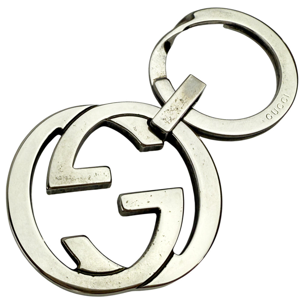 GUCCI GG Interlocking Silver Keyring Keychain Holder LHQ1104