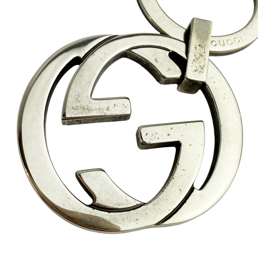 GUCCI GG Interlocking Silver Keyring Keychain Holder LHQ1104