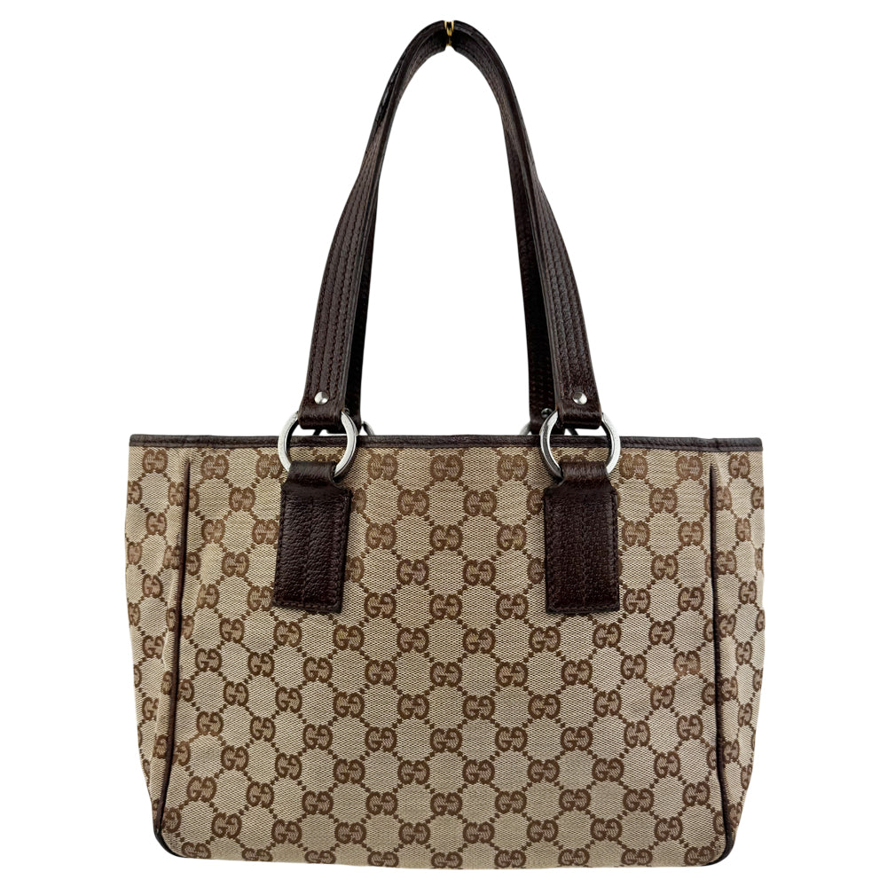 Gucci Brown Canvas Tote Shoulder Bag LHQ1129