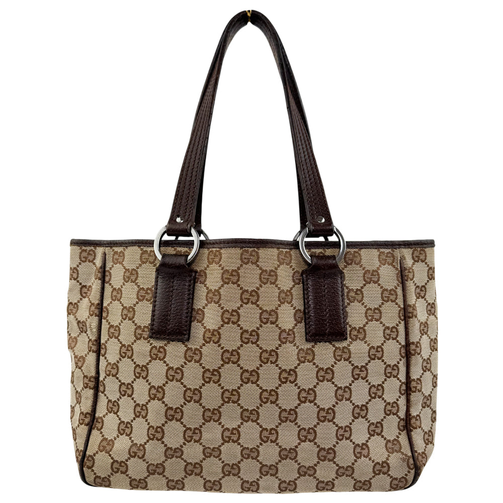 Gucci Brown Canvas Tote Shoulder Bag LHQ1129