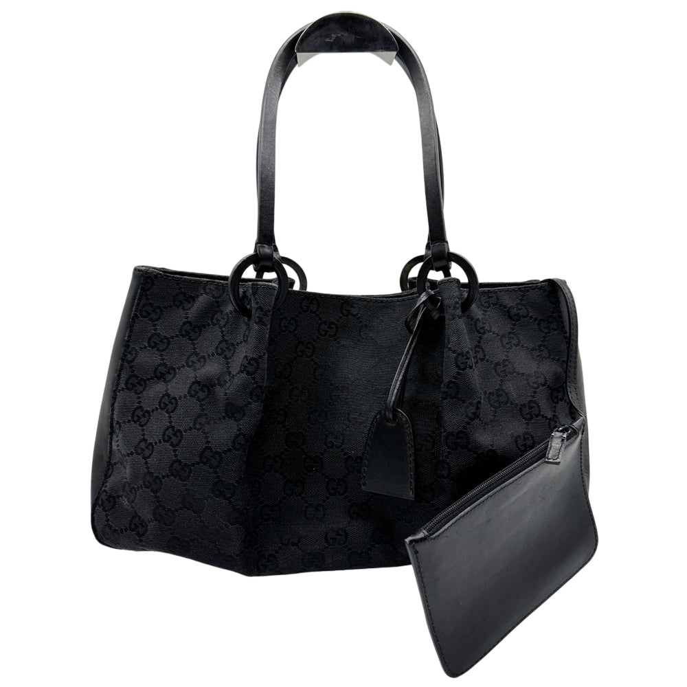 Gucci Black Canvas Tote With Pouch LHQ1133