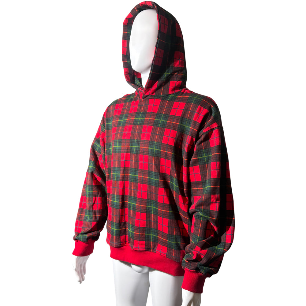 FEAR OF GOD 5TH COLLECTION RED CHECK PLAID HOODIE MENS SIZE M LHQ1135