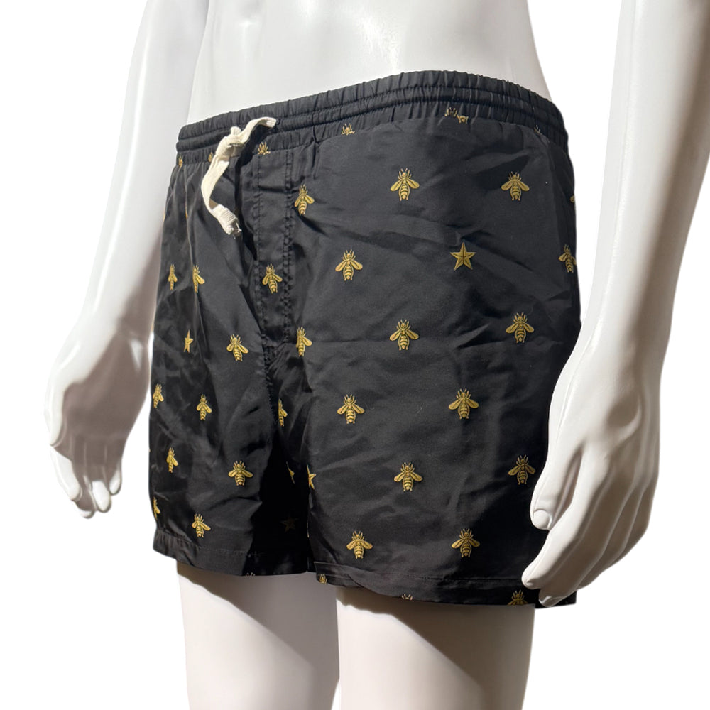 GUCCI BEE MENS BLACK SWIM SHORTS 32" (GUCCI SIZE 48) LHQ1141