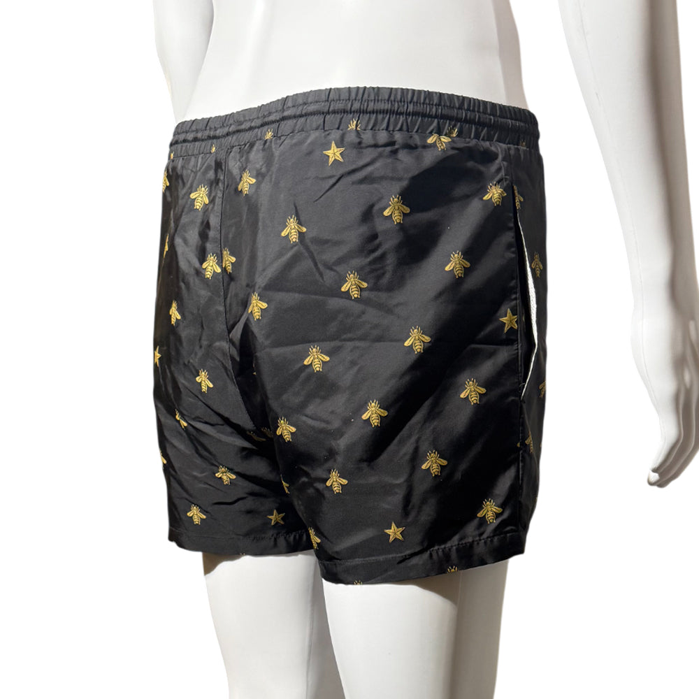 GUCCI BEE MENS BLACK SWIM SHORTS 32" (GUCCI SIZE 48) LHQ1141