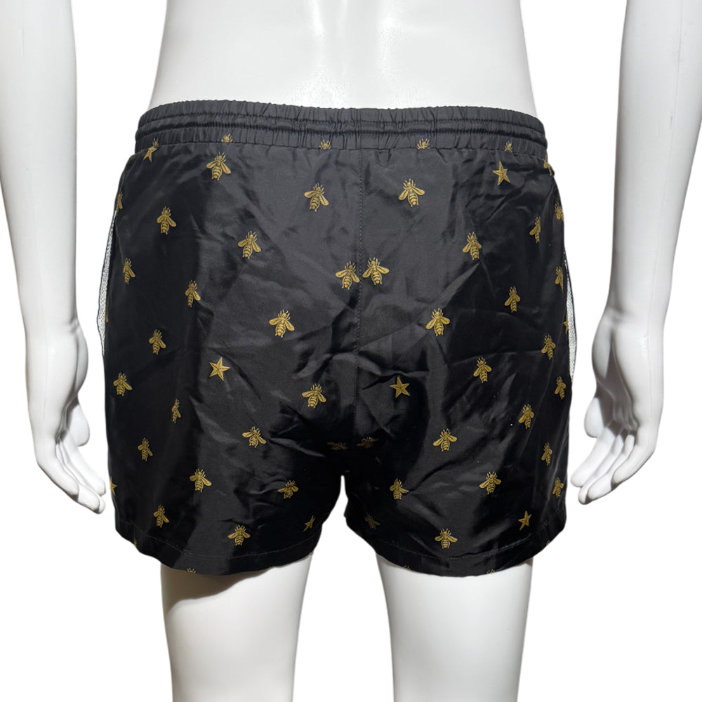 GUCCI BEE MENS BLACK SWIM SHORTS 32" (GUCCI SIZE 48) LHQ1141