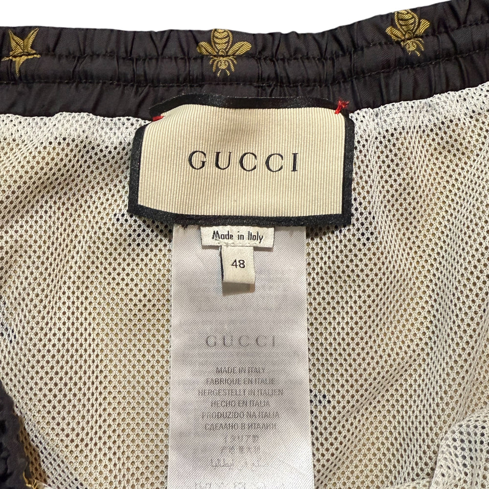 GUCCI BEE MENS BLACK SWIM SHORTS 32" (GUCCI SIZE 48) LHQ1141