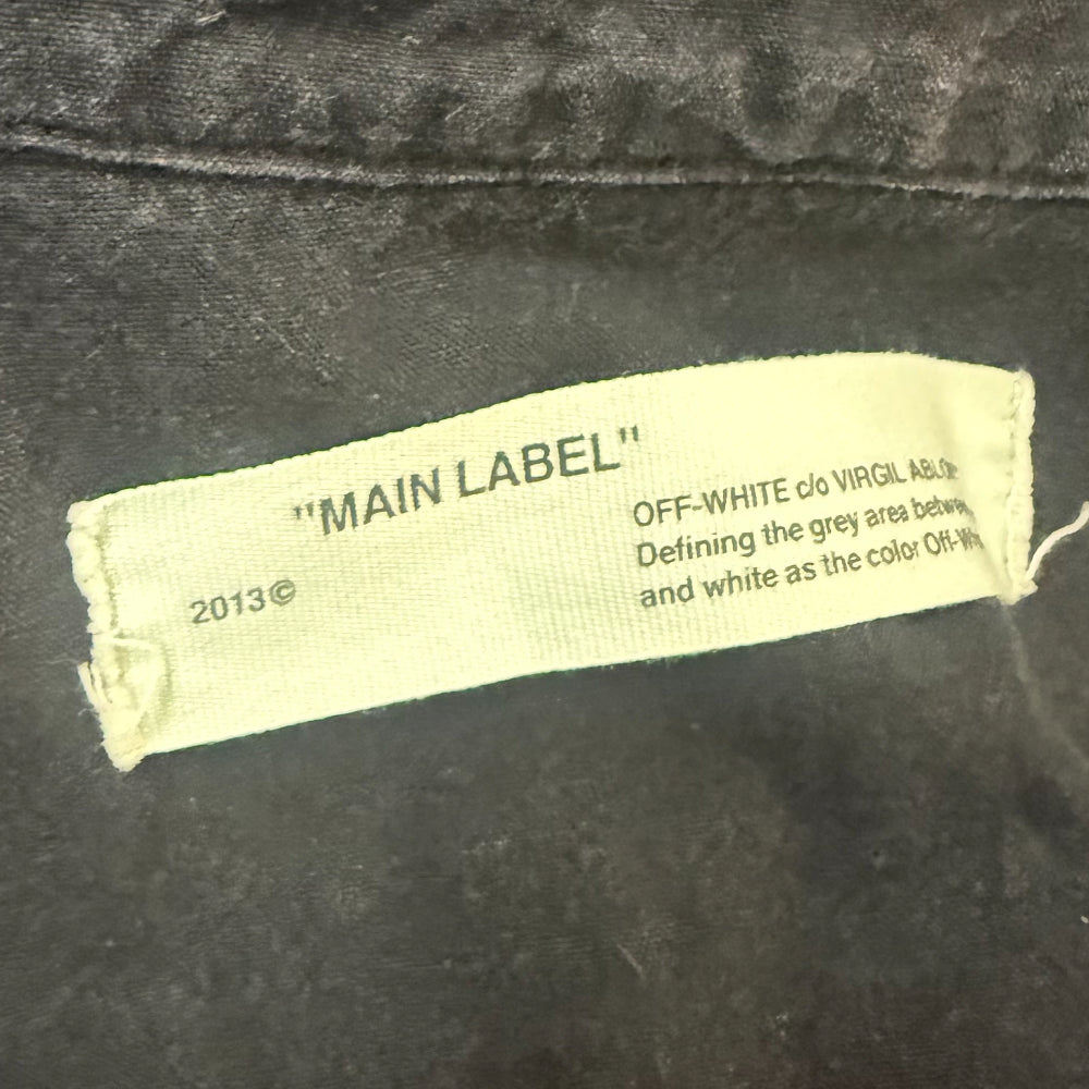 OFF WHITE DIAGONAL SPRAY MENS BLACK DENIM DENIM SHIRT SIZE M LHQ1144