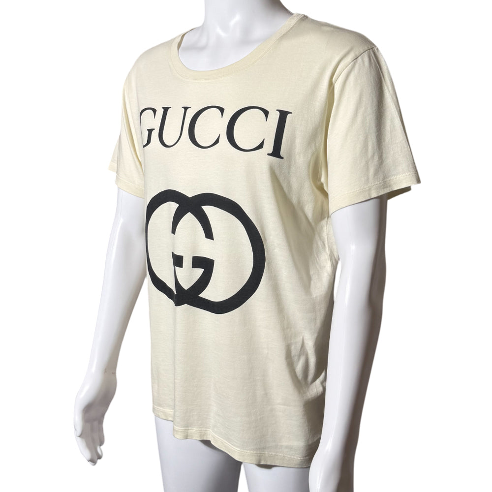 GUCCI OVERSIZED CREAM T SHIRT MENS SIZE M LHQ1146