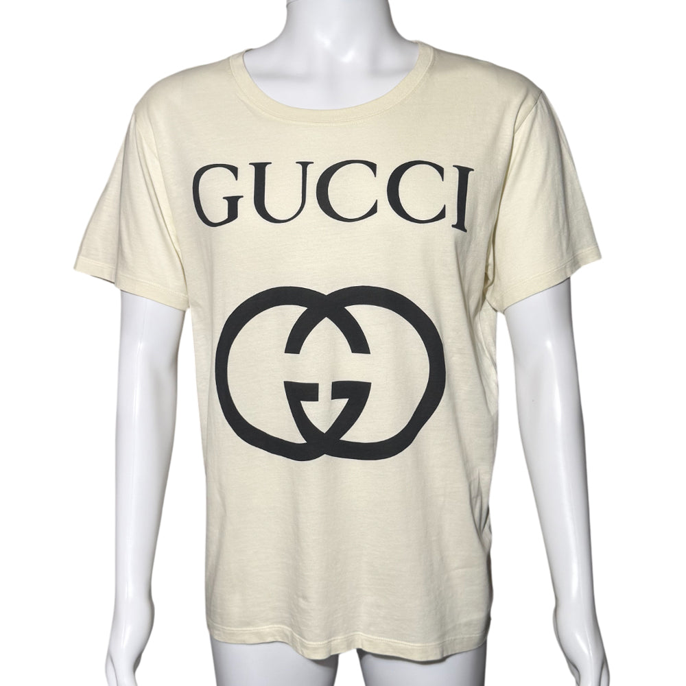 GUCCI OVERSIZED CREAM T SHIRT MENS SIZE M LHQ1146