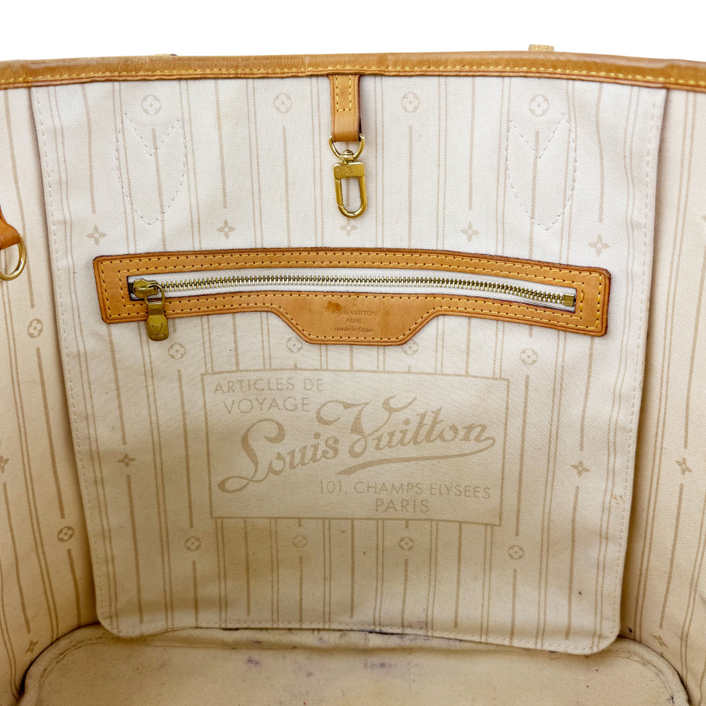 LOUIS VUITTON Neverfull MM Damier Azur Tote Bag LHQ1151