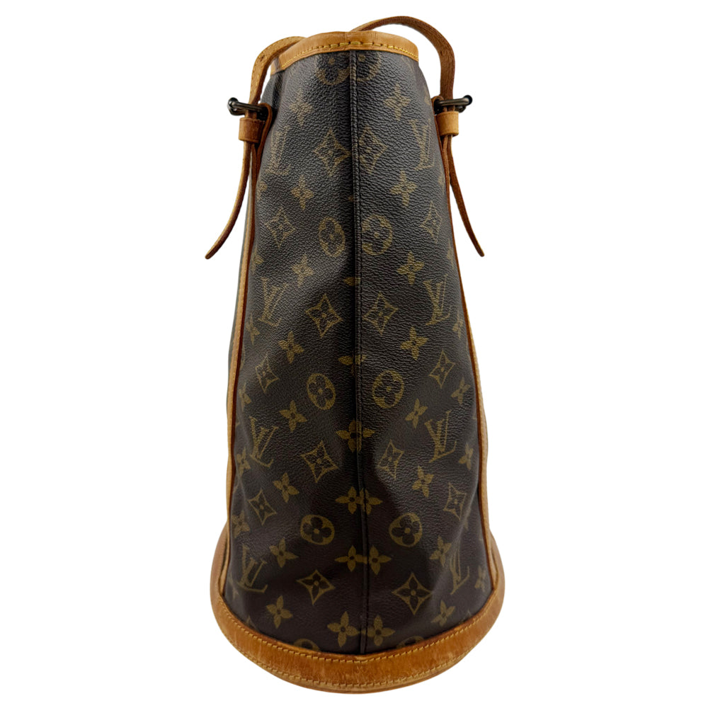 LOUIS VUITTON Brown Monogram Bucket GM Tote Shoulder Bag LHQ1157
