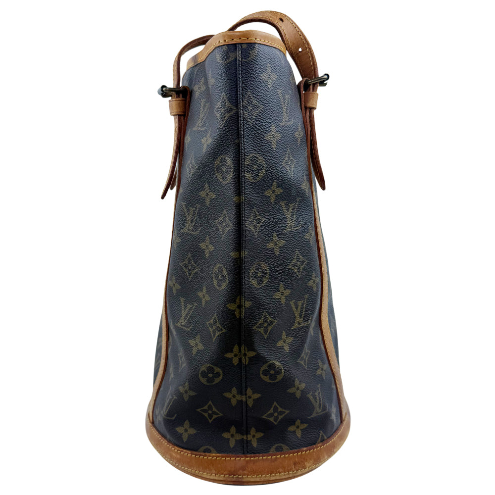 LOUIS VUITTON Brown Monogram Bucket GM Tote Shoulder Bag LHQ1157