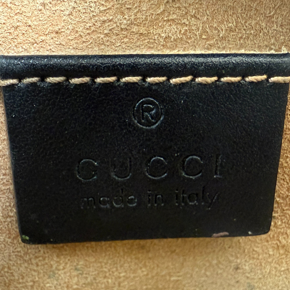 GUCCI GG Black Leather Marmont Chain Shoulder Bag LHQ1158