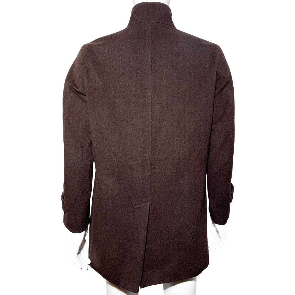BURBERRY Dark Brown Angora Wool Men's Coat Size M LHQ1163