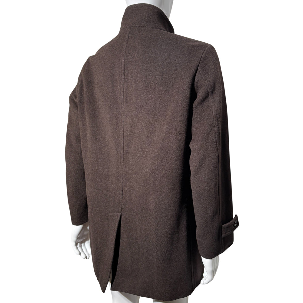 BURBERRY Dark Brown Angora Wool Men's Coat Size M LHQ1163