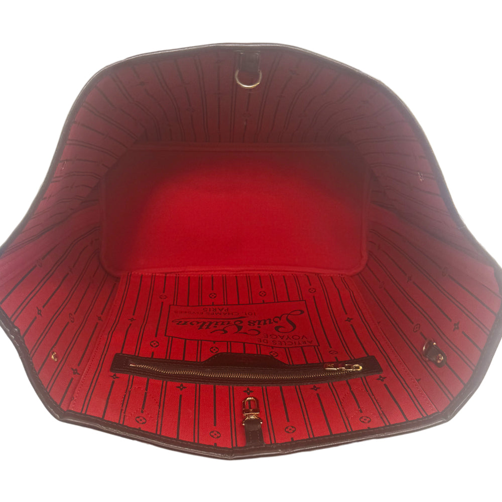 LOUIS VUITTON Neverfull MM Damier Ebene Shoulder Tote Bag LHQ1175