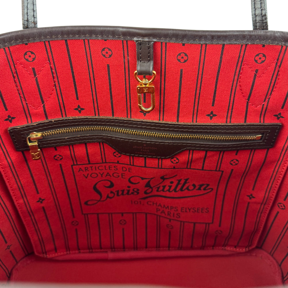 LOUIS VUITTON Neverfull MM Damier Ebene Shoulder Tote Bag LHQ1176