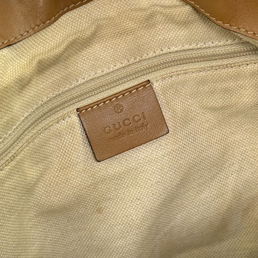 GUCCI Diamante Brown Canvas Handbag Shoulder Bag LHQ1177