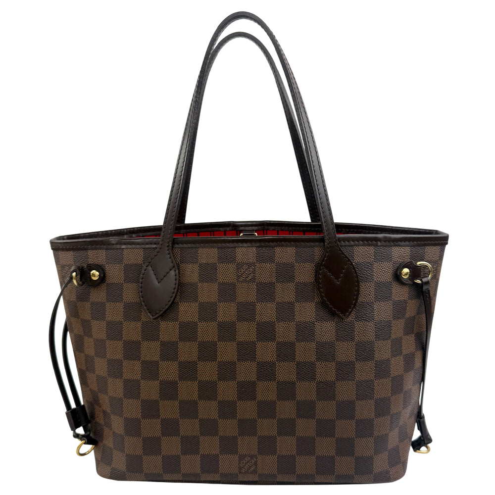 LOUIS VUITTON Neverfull PM Damier Ebene Tote Shoulder Bag LHQ1179