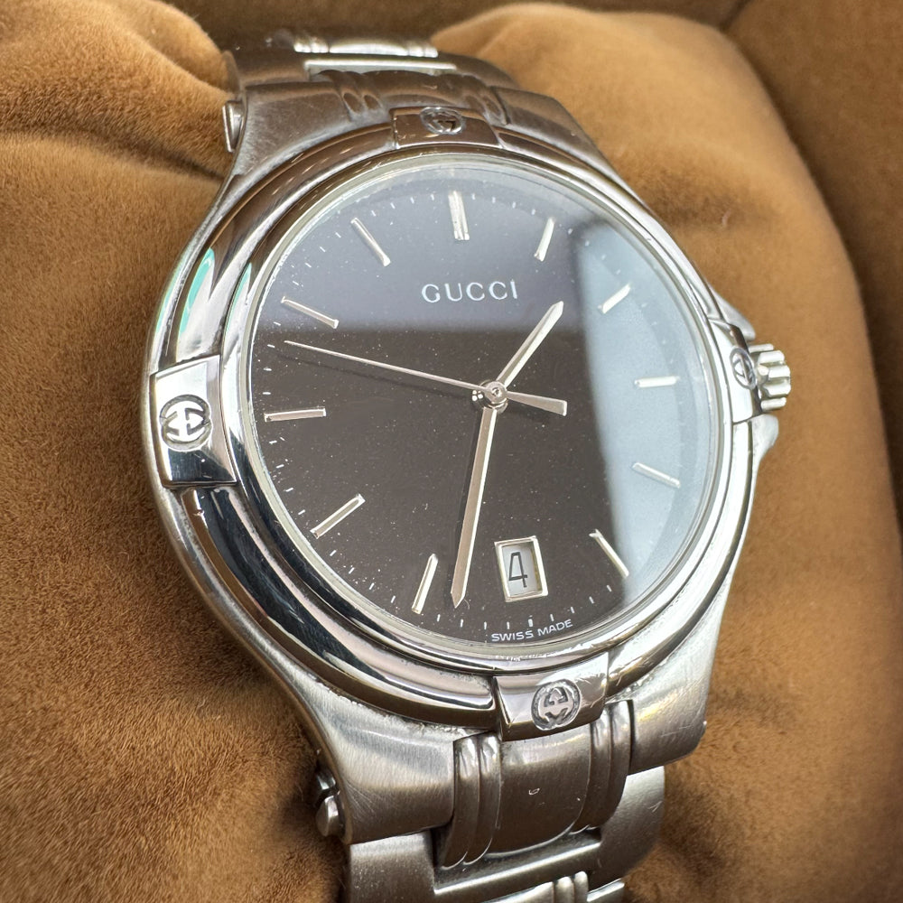 GUCCI Silver Steel Men's Quartz Watch LHQ1183