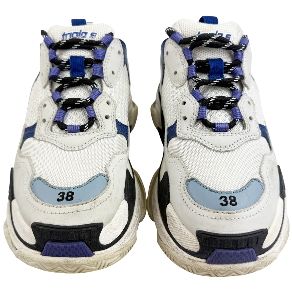 BALENCIAGA Triple S White Purple Trainers Size 5 LHQ1188