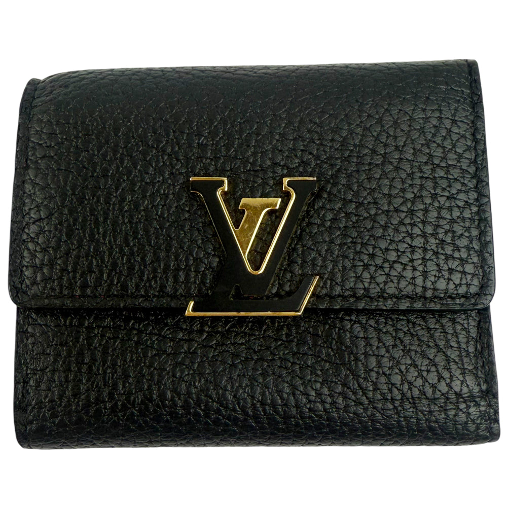 LOUIS VUITTON Portefuille Capucines XS Black Leather Purse Wallet LHQ1193