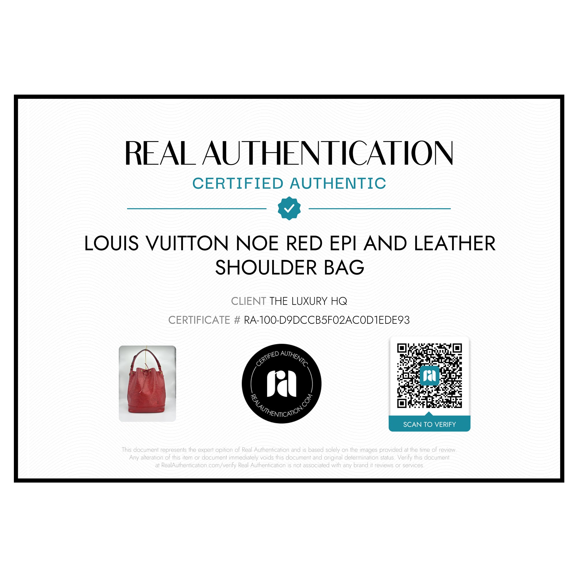 LOUIS VUITTON Noe Rote Epi und Leder Umhängetasche LHQ12