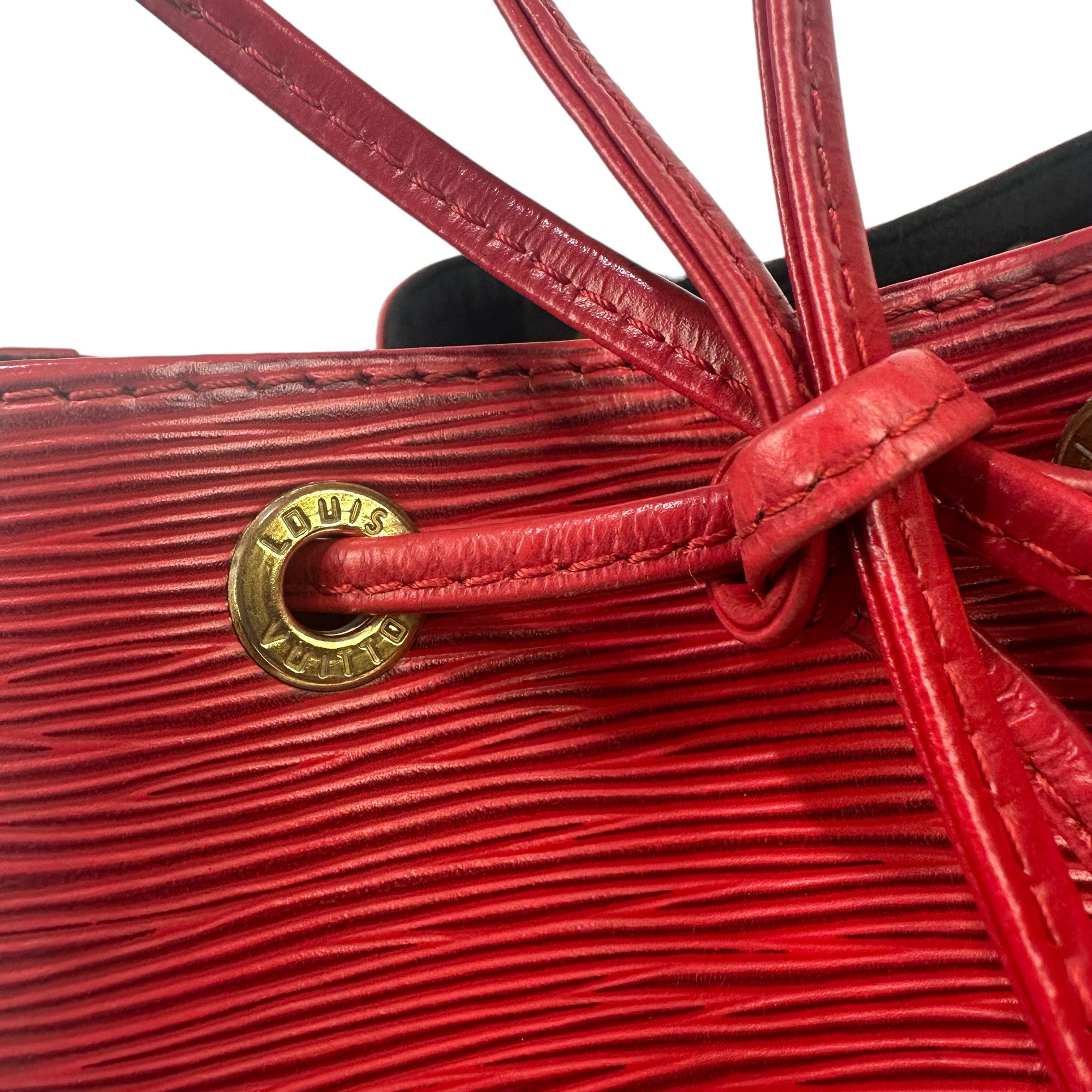 LOUIS VUITTON Noe Bolso de hombro rojo de Epi y cuero LHQ12