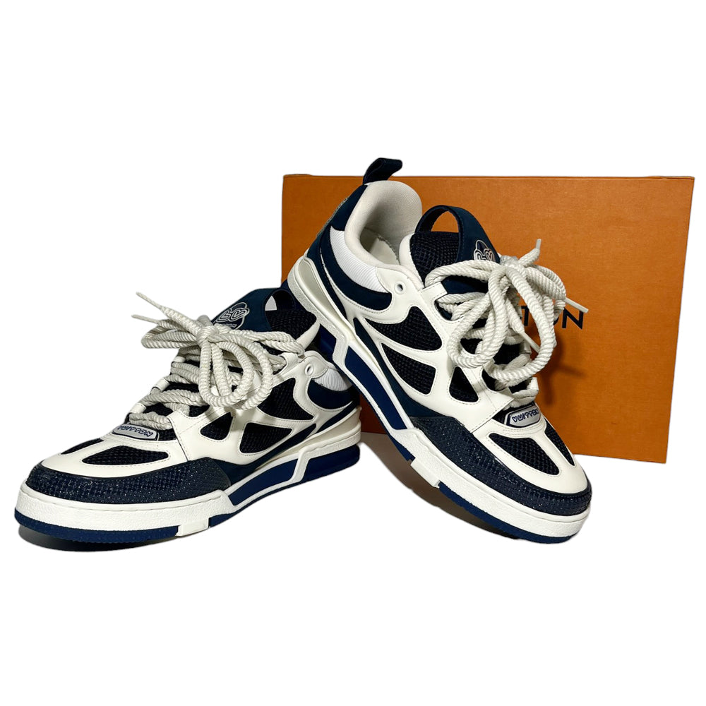 LOUIS VUITTON Skate Trainers Navy White Size 9 UK LHQ120