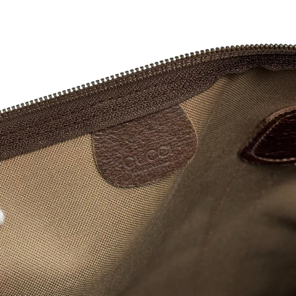 GUCCI GG Brown Canvas Sherry Line Tote Shoulder Bag LHQ1200