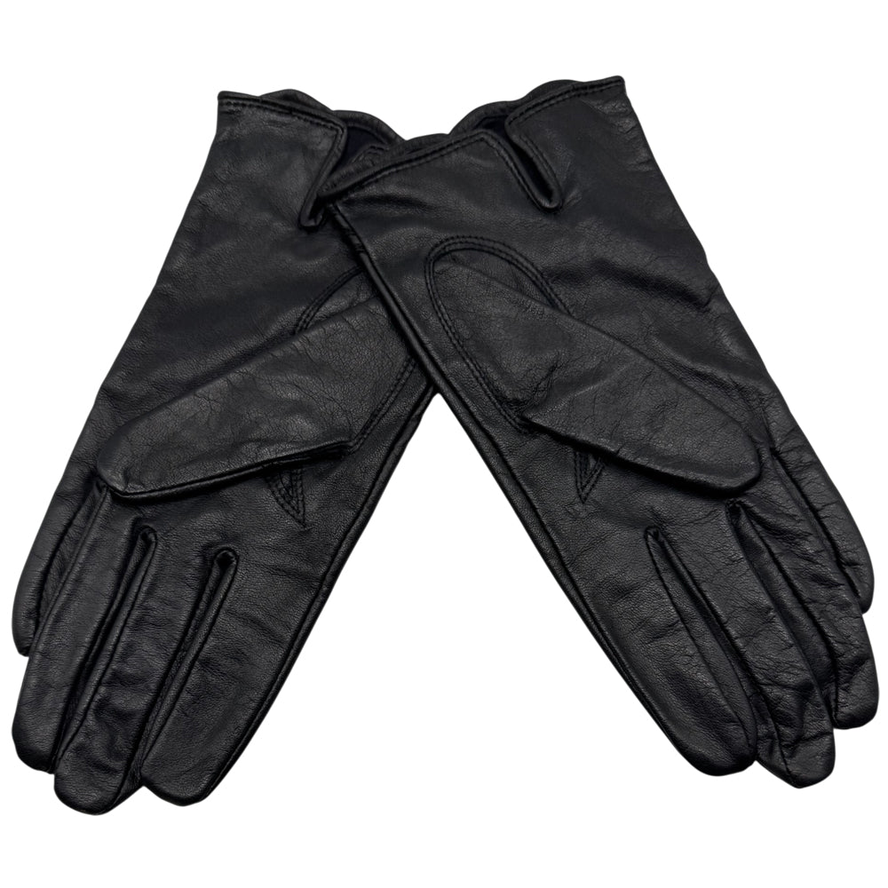 MCM Black Leather Ladies Gloves Size Small LHQ1202