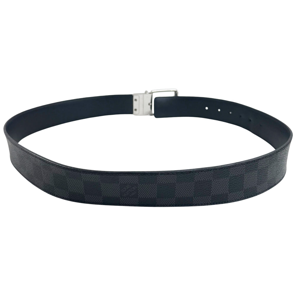 LOUIS VUITTON Damier Graphite Santur Reversible Mens Belt Size 95cm/38" LHQ1205