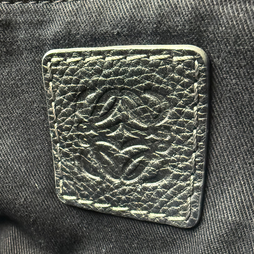 LOEWE Anagram Black Canvas & Leather Shoulder Tote Bag LHQ1207