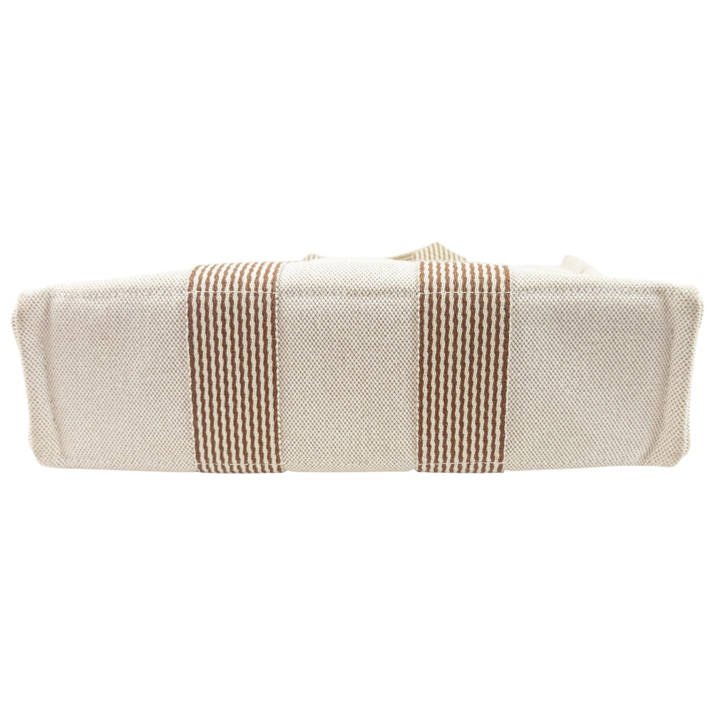 HERMES Fourre Tout Cream Canvas Tote Bag LHQ1208