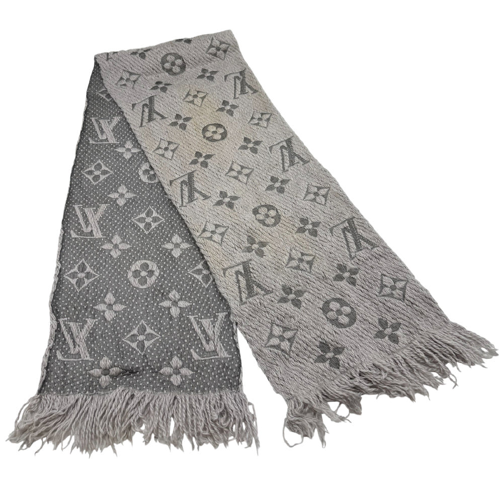 LOUIS VUITTON LV Echarpe Grey Wool/Silk Scarf LHQ1211