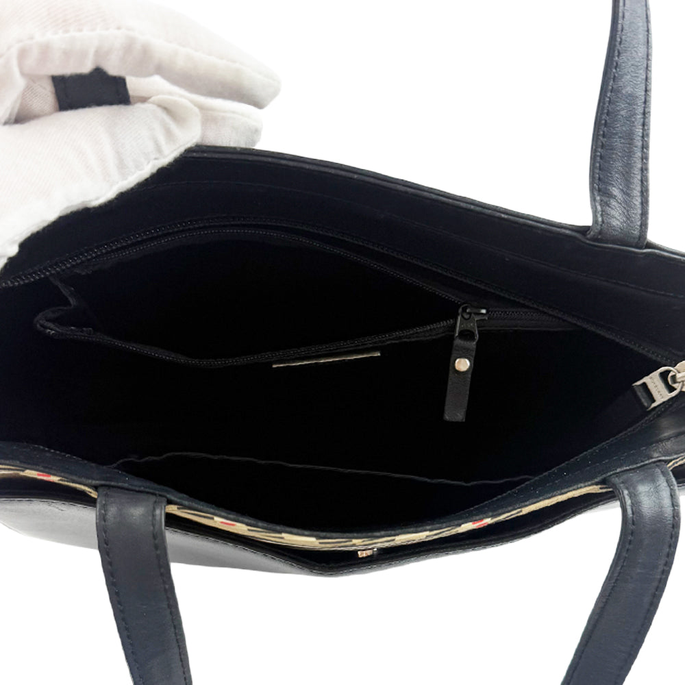 BURBERRY Black Leather Handbag LHQ1214