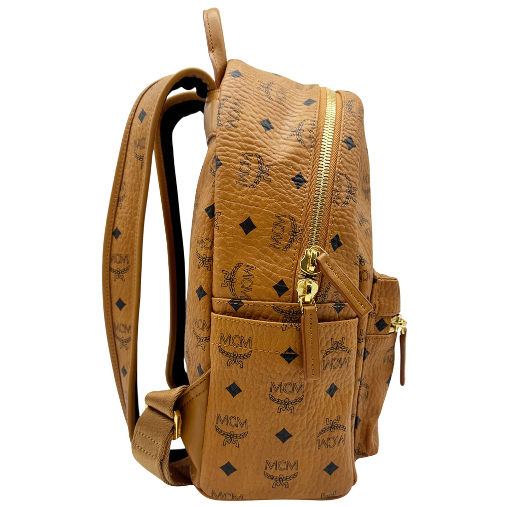 MCM Small Brown Leather Rabbit Graphic Backpack LHQ1216