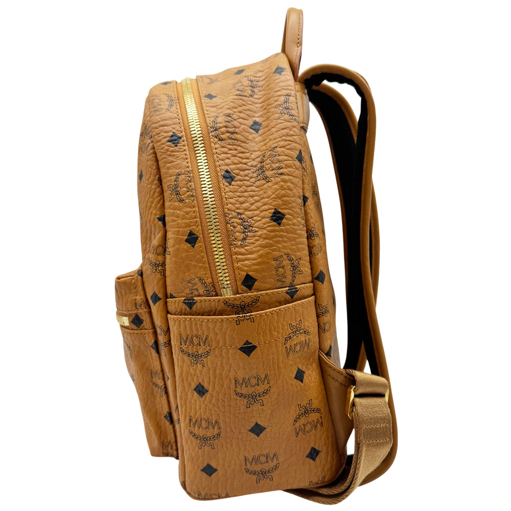 MCM Small Brown Leather Rabbit Graphic Backpack LHQ1216