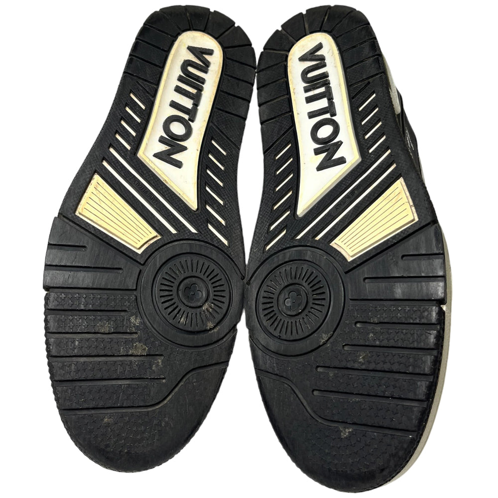 LOUIS VUITTON #54 Sneakers Mini Monogram Nero/Bianco Scarpe da Ginnastica Taglia 8 UK LHQ122