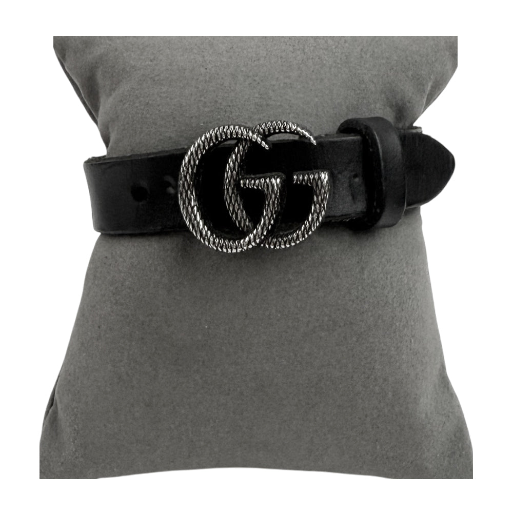 GUCCI Marmont Black Leather Bracelet LHQ1225