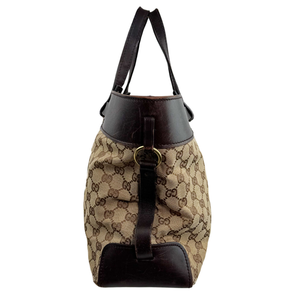 GUCCI Brown GG Canvas Belted Tote Bag LHQ1255