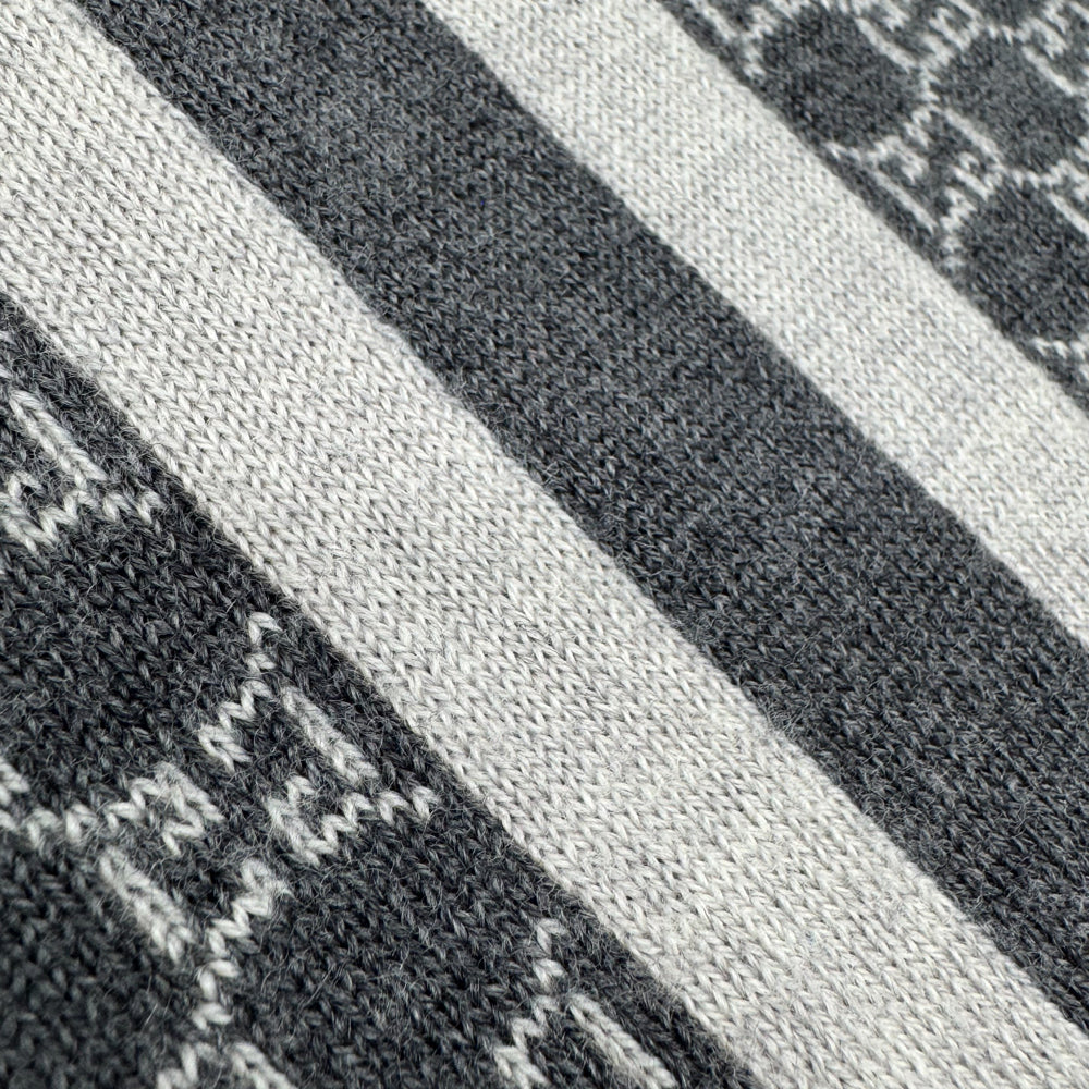 GUCCI GG Jacquard Grey Wool Scarf LHQ1226