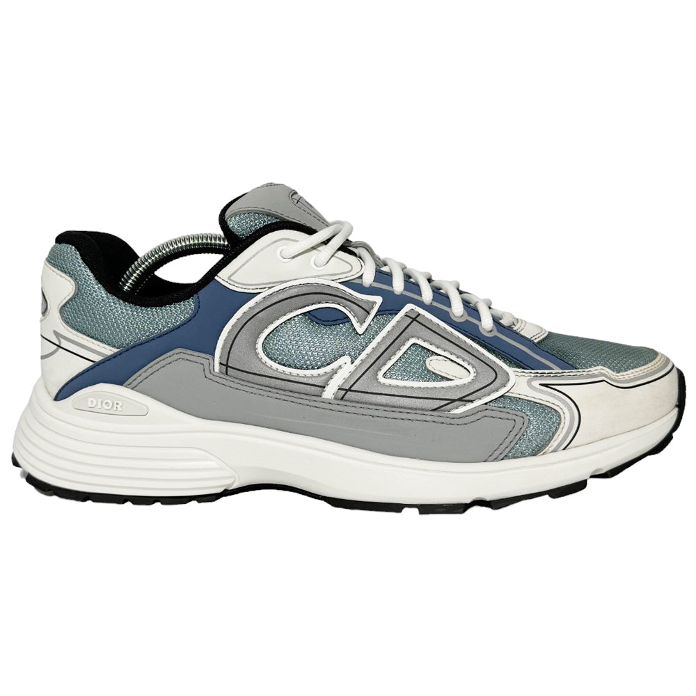 CHRISTIAN DIOR B30 Trainers Tela Cuero Azul Blanco Talla 10.5 UK LHQ123