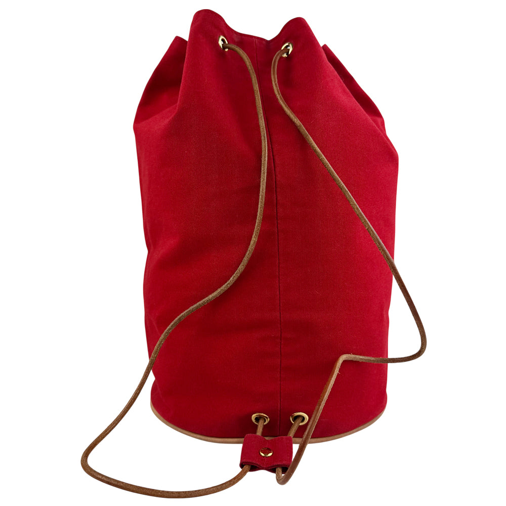 HERMES Polochon Mimil GM Red Canvas Shoulder Bag LHQ1238